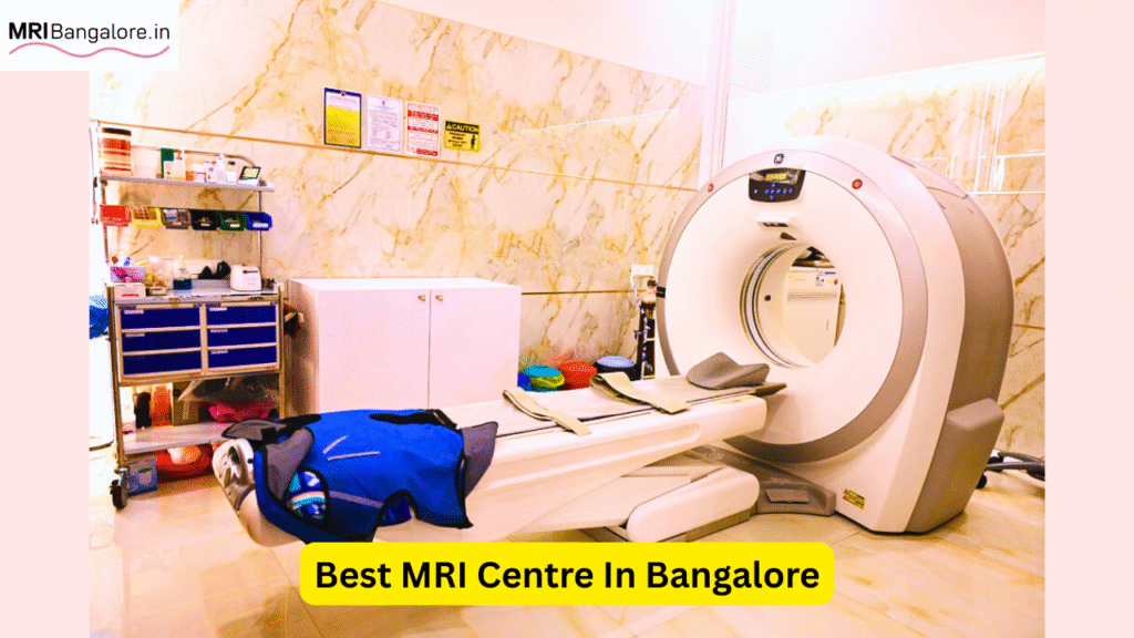 Interior view of the Best MRI Centre in Bangalore showing advanced MRI machine and diagnostic setup (2025)